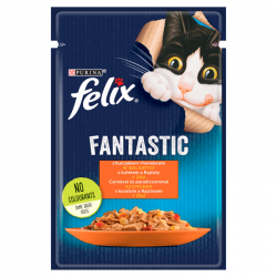 FELIX FANTASTIC GiJ Mokra karma dla kotów Kurczak Pomidor saszetka 85g